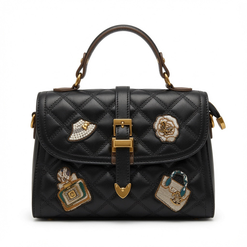 Elegant Quilted Top Handle Satchel BA-544