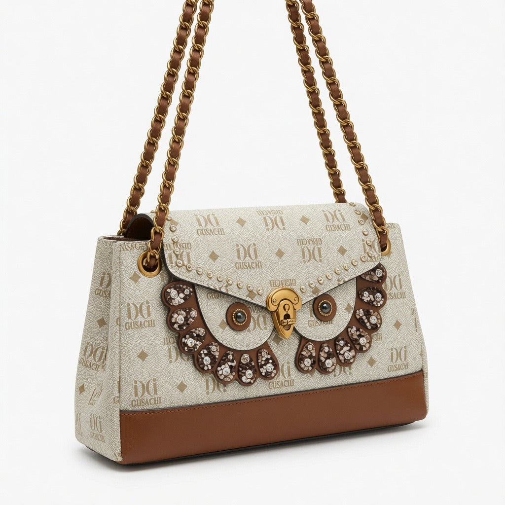 Heritage Owl Chain Shoulder Bag BA-589