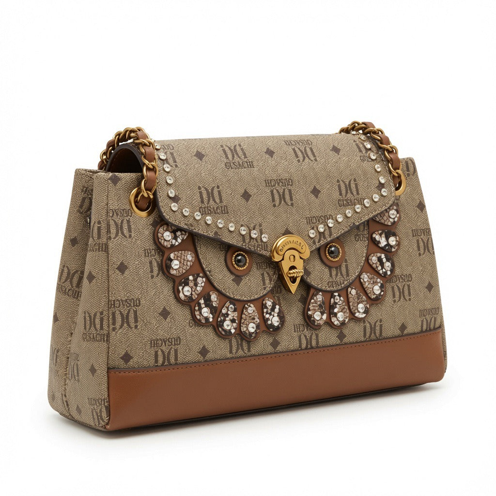 Heritage Owl Chain Shoulder Bag BA-589