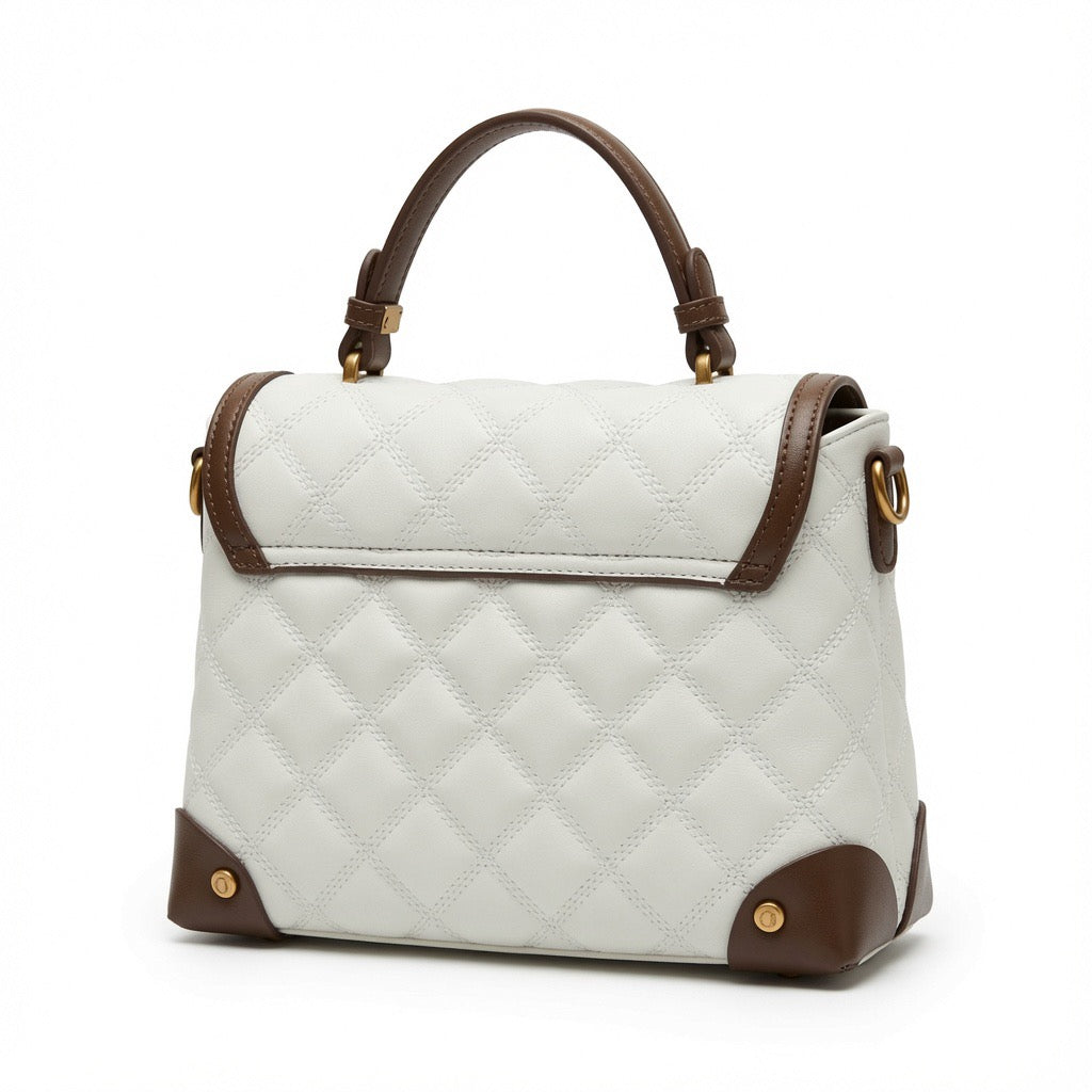 Luxury Quilted Satchel with Fashion Patch Embroidery BA-572