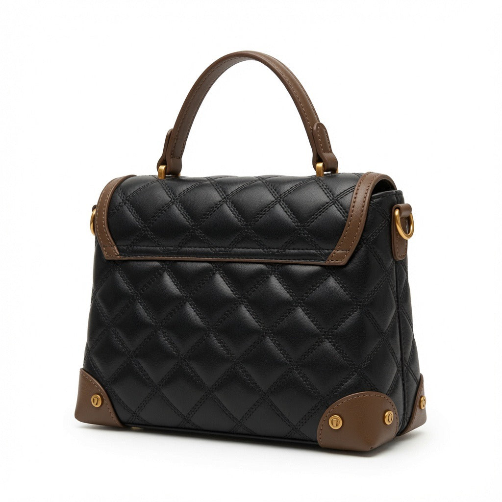 Luxury Quilted Satchel with Fashion Patch Embroidery BA-572