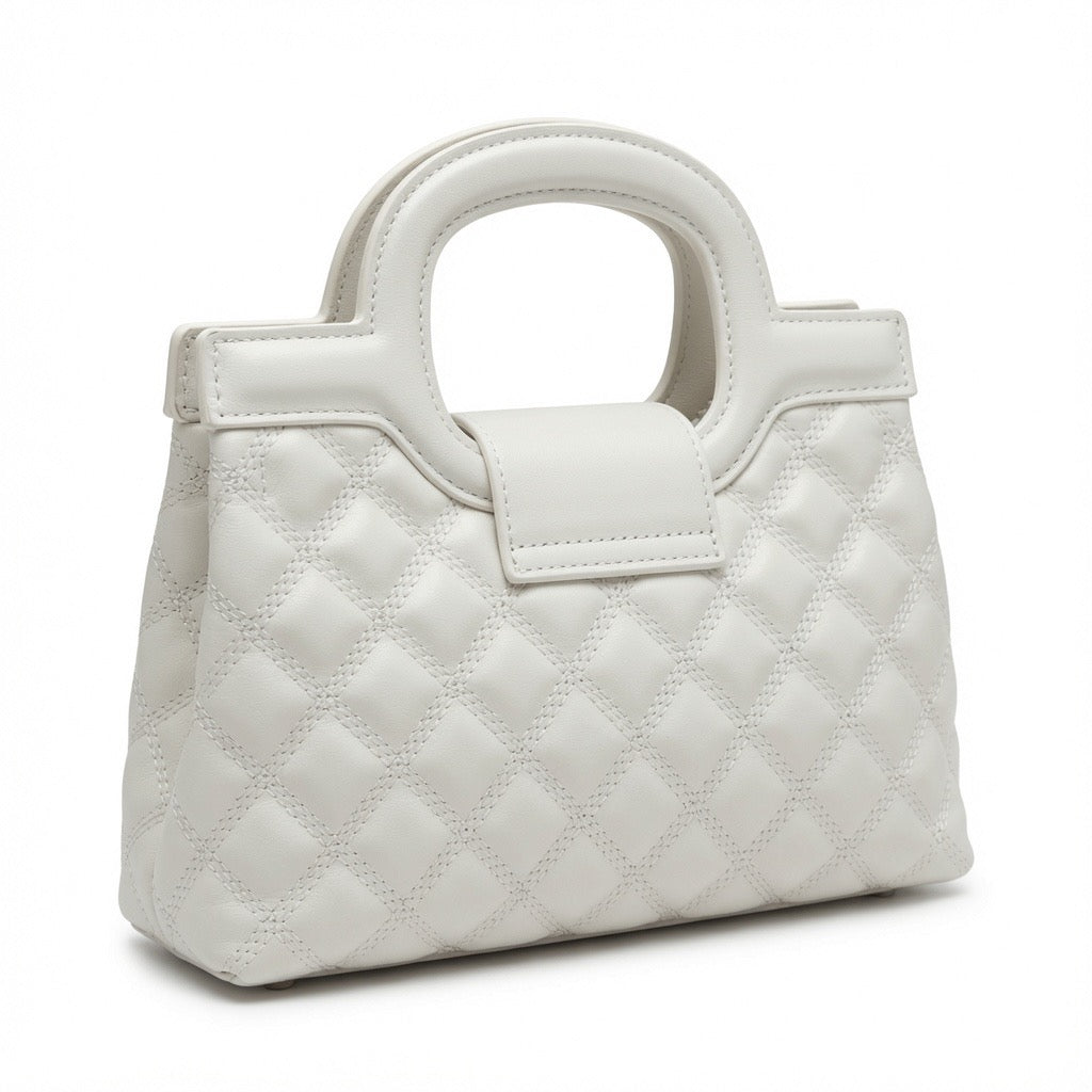 Royal Quilted Ring Handle Handbag BA-586