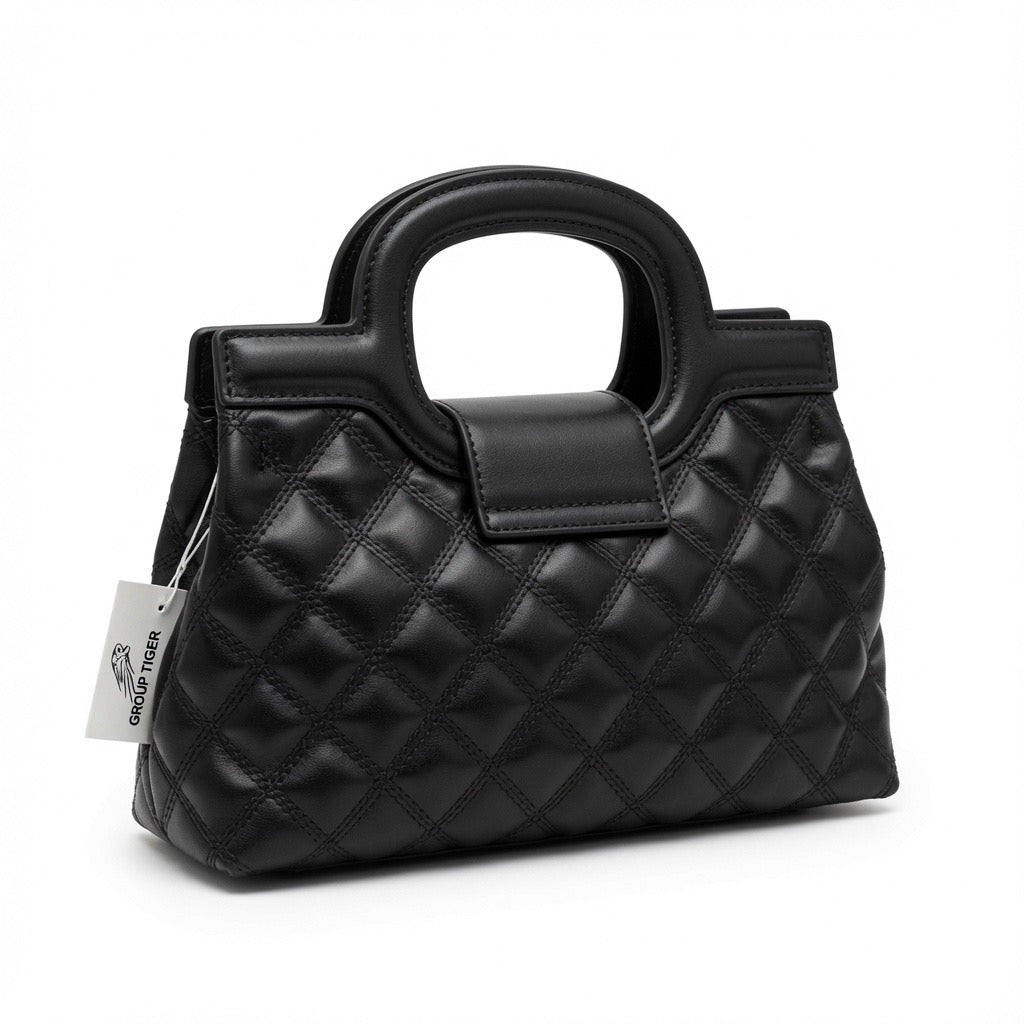 Royal Quilted Ring Handle Handbag BA-586