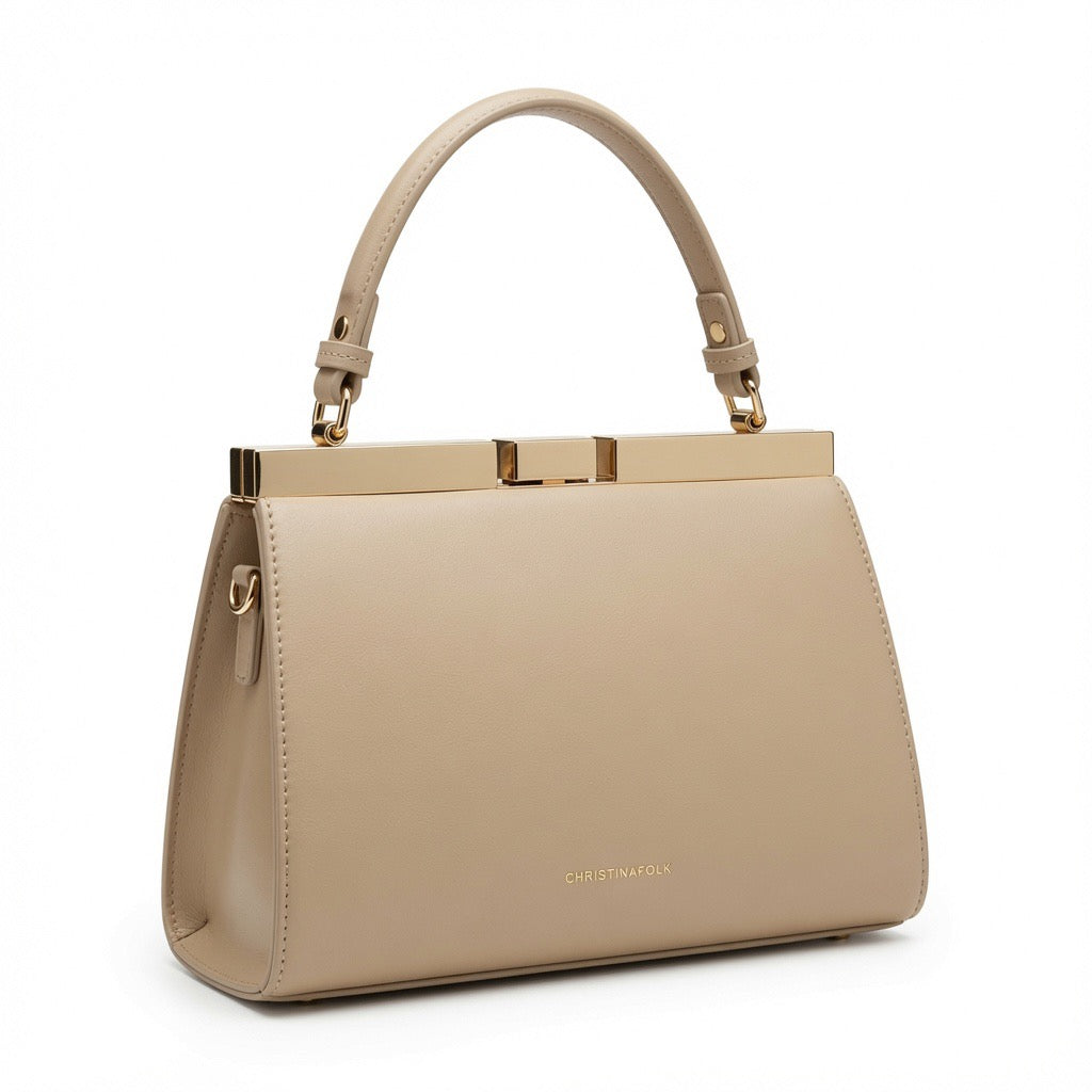 Pleated Elegance Frame Handbag BA-556