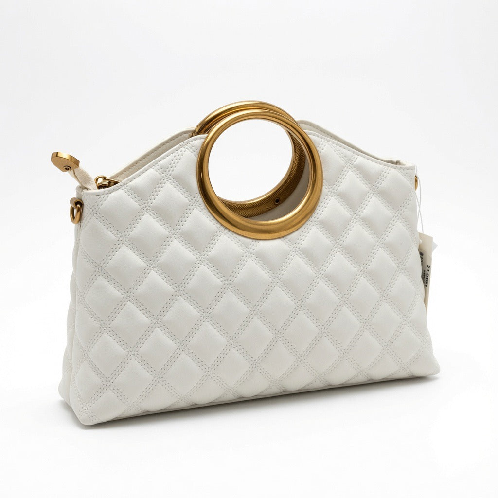 Royal Quilted Ring Handle Handbag BA-560
