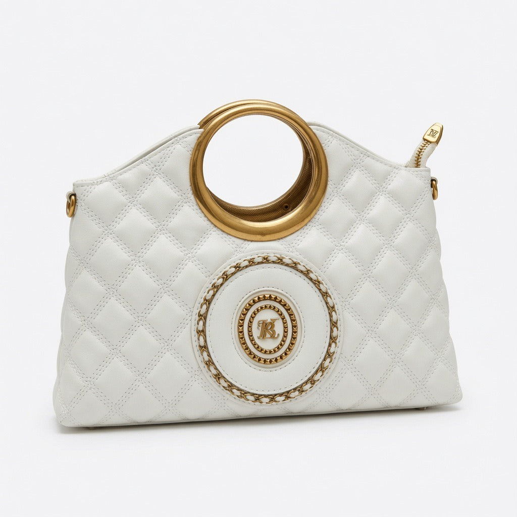 Royal Quilted Ring Handle Handbag BA-560