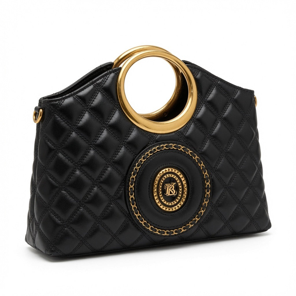 Royal Quilted Ring Handle Handbag BA-560