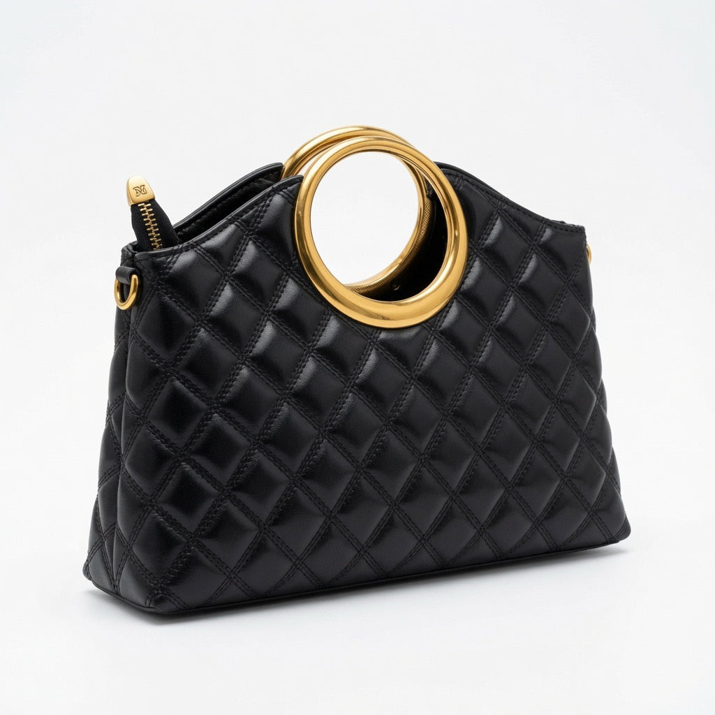 Royal Quilted Ring Handle Handbag BA-560