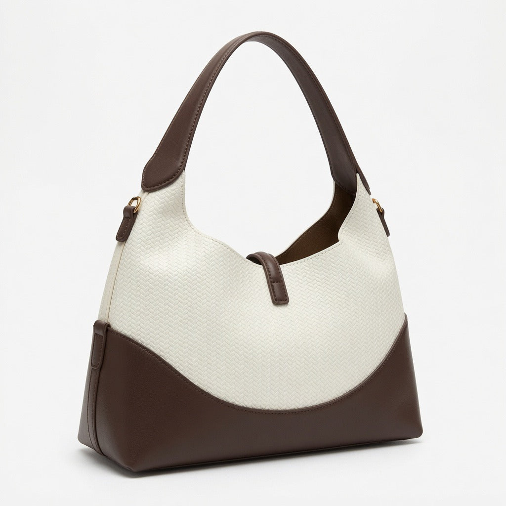 Classic Two-Tone Hobo Shoulder Bag  BA-577