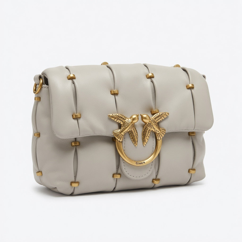 Luxe Puffer Crossbody Bag – Ivory Edition BA-568