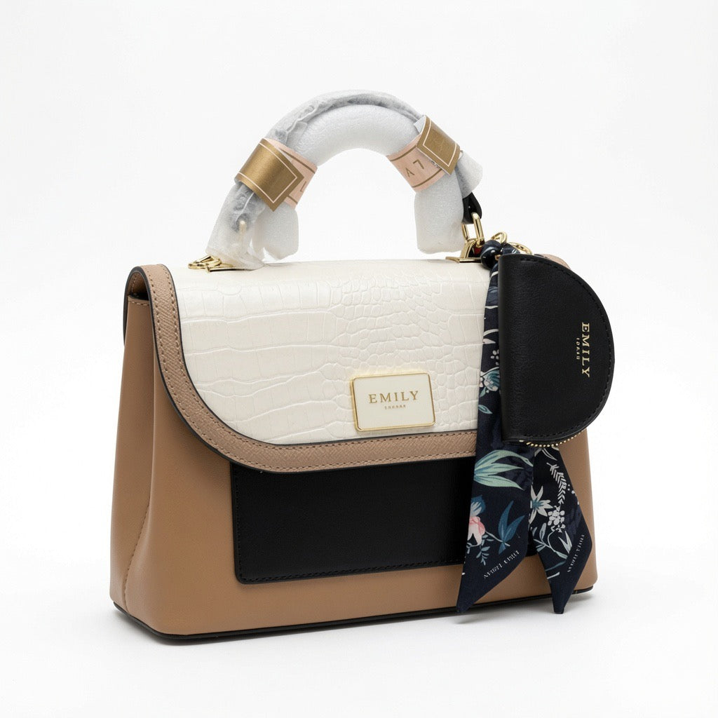 Emily Floral Top Handle Satchel Bag – Blush Pink & Ivory BA-570