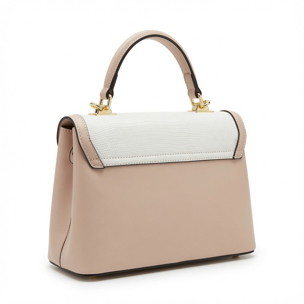 Emily Floral Top Handle Satchel Bag – Blush Pink & Ivory BA-570