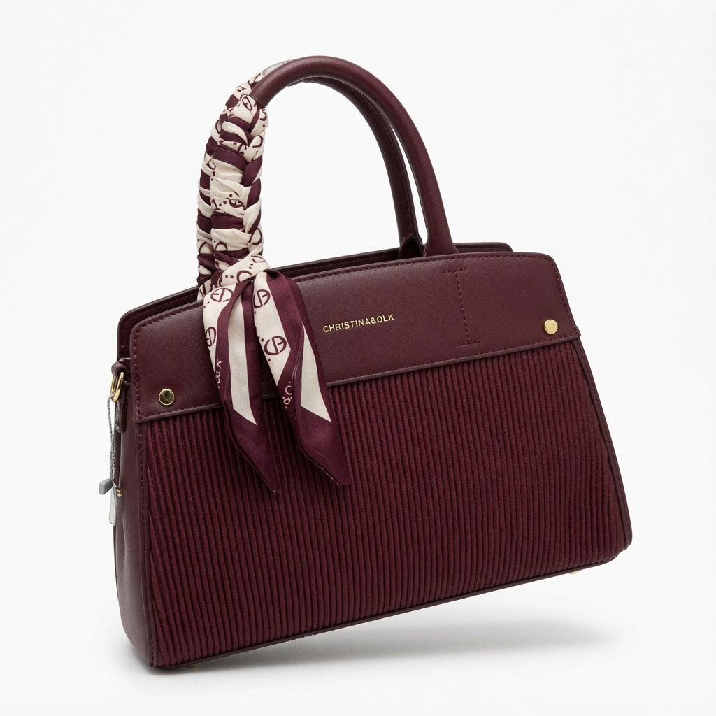 Top Handle Bag with Twilly Scarf BA-561