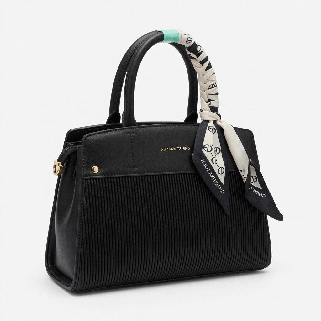 Top Handle Bag with Twilly Scarf BA-561