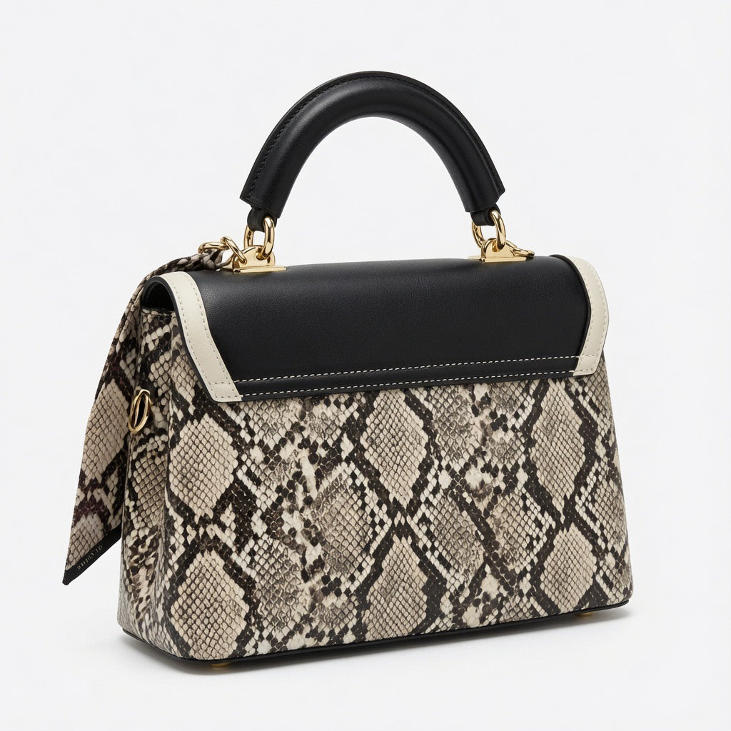 Floral Elegance Top Handle Bag – Ivory & Blush BA-570