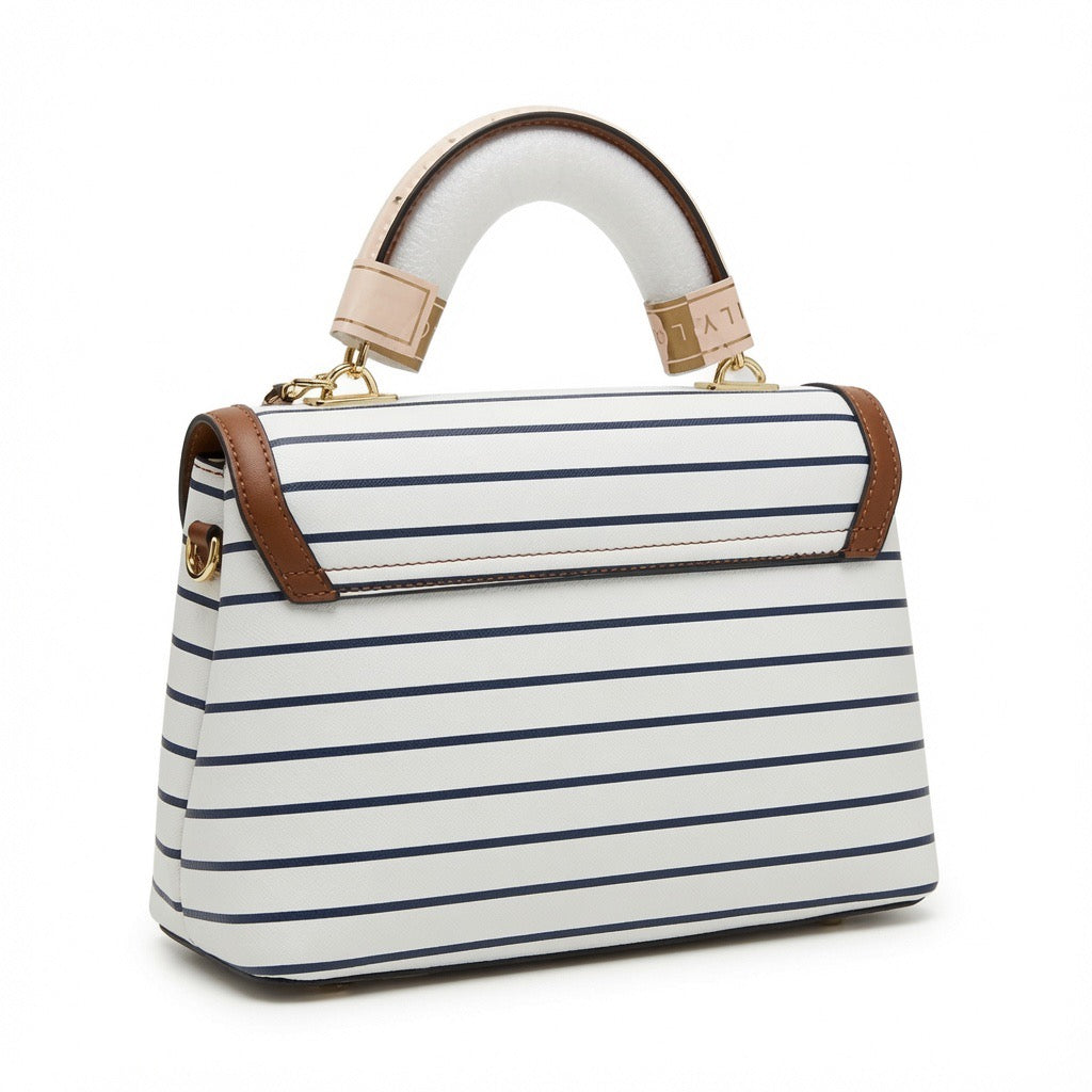 Floral Elegance Top Handle Bag – Ivory & Blush BA-570