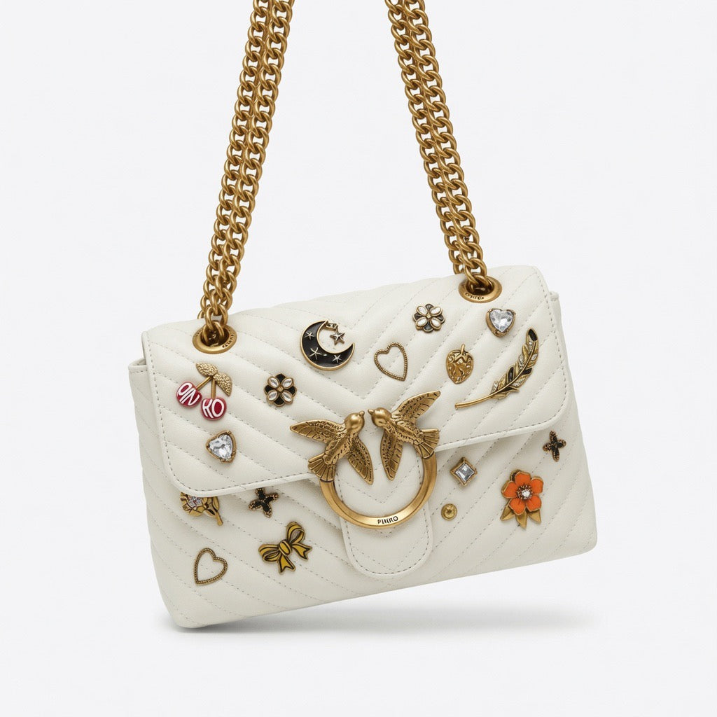 Quilted Charm Chain Shoulder Bag BA-571