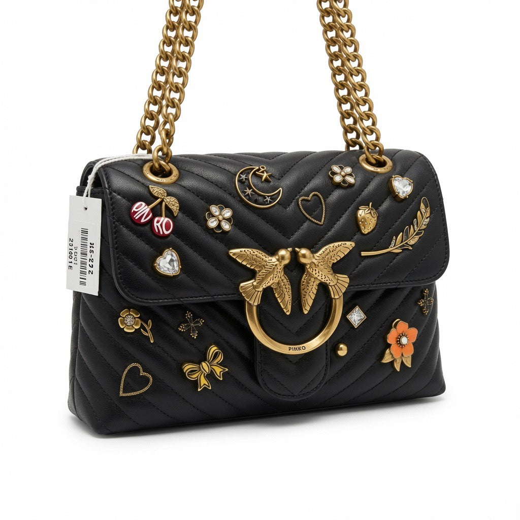 Quilted Charm Chain Shoulder Bag BA-571