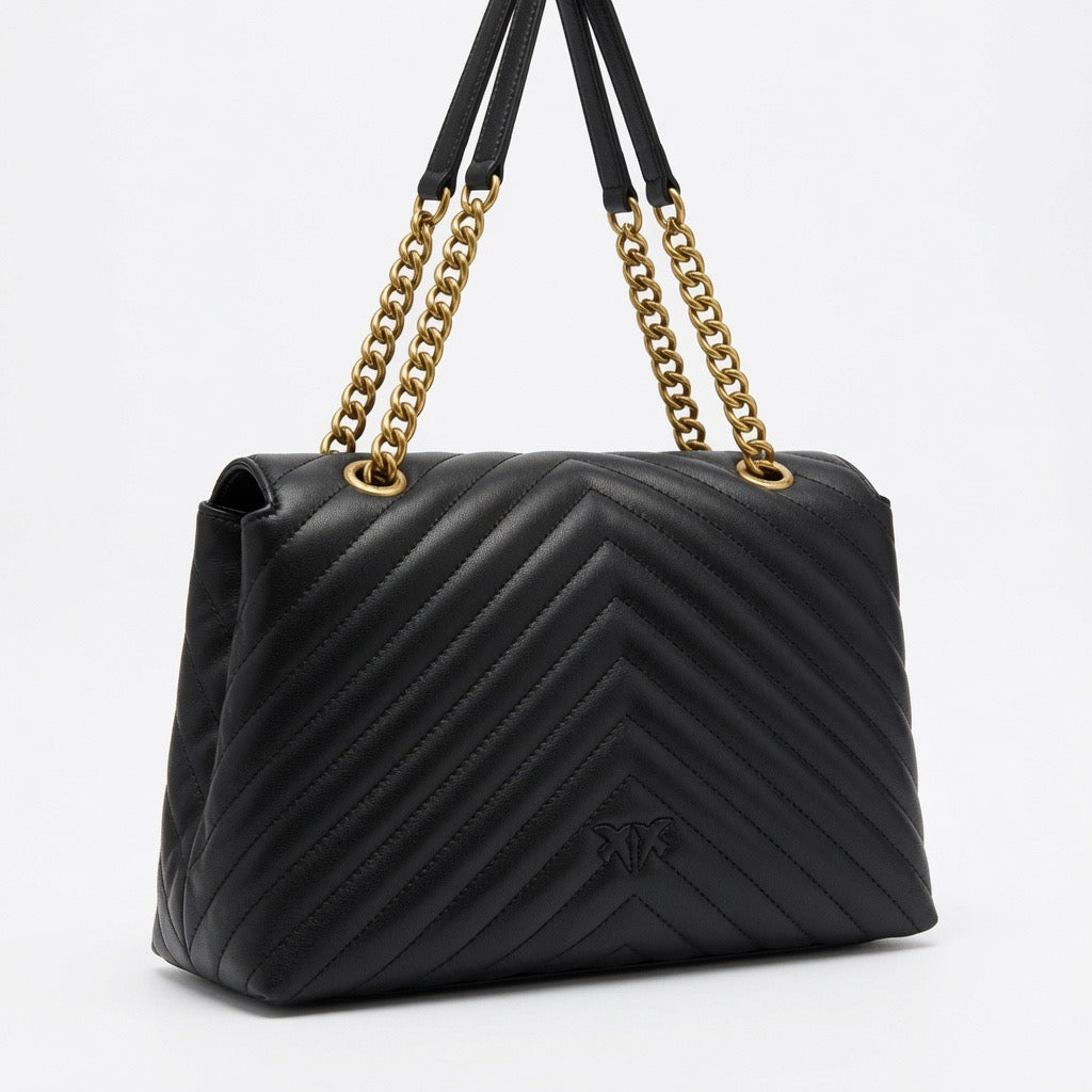 Quilted Charm Chain Shoulder Bag BA-571