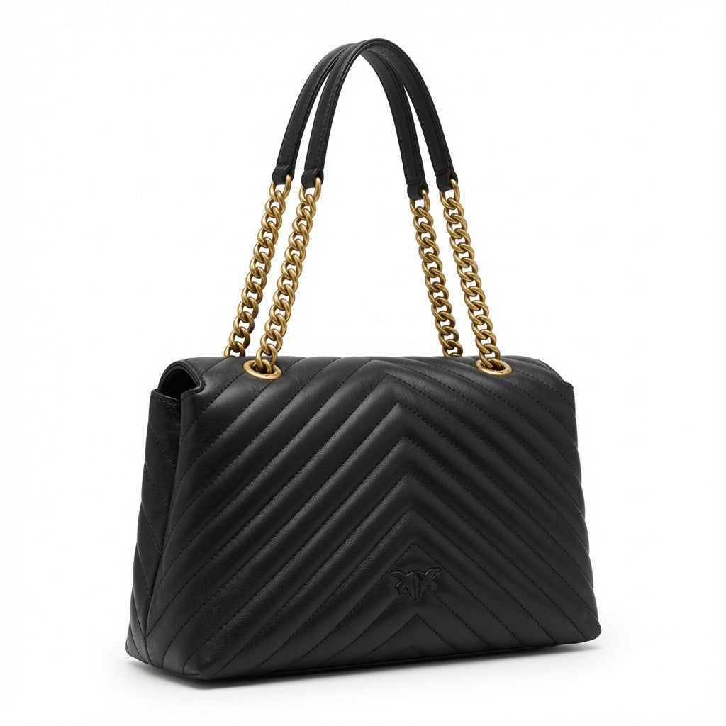 Quilted Charm Chain Shoulder Bag BA-571
