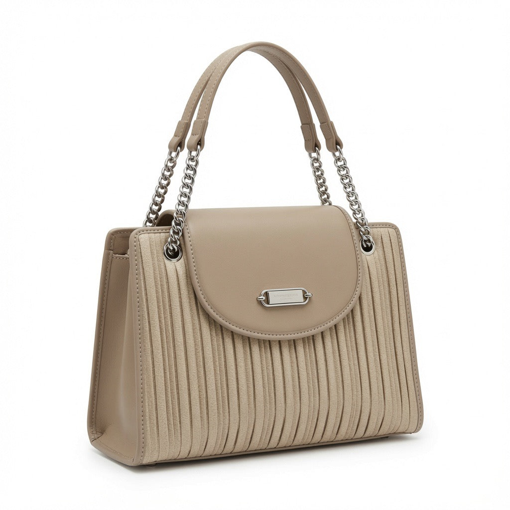 Pleated Chain Shoulder Bag ba-553