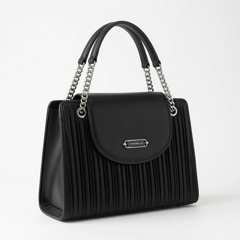 Pleated Chain Shoulder Bag ba-553